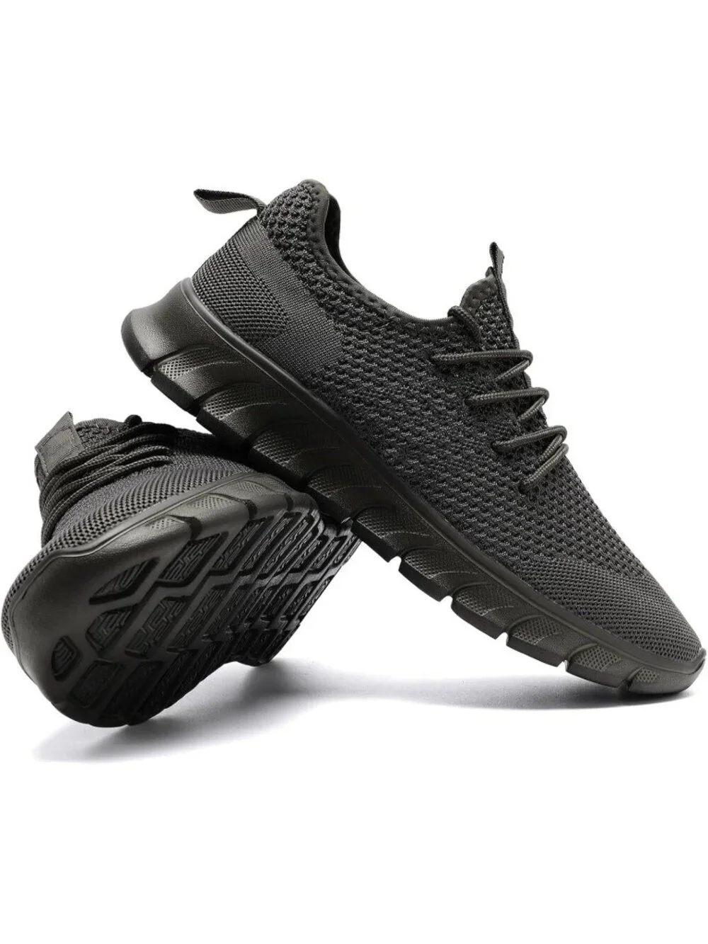 Men's Dark Grey Running Shoes Slip On Tennis Sneakers Workout Sport Shoes